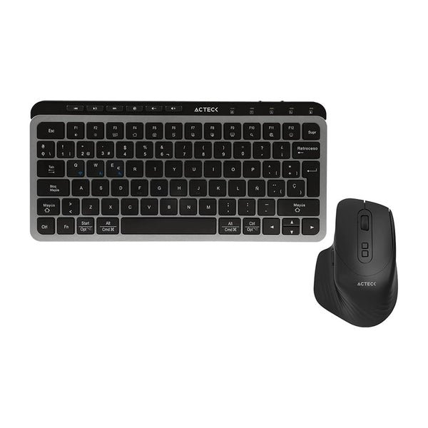 Kit Acteck Creator Krea Mk750 / Teclado Y Mouse / Inalambrico Dual / Multidispositivo / Recargable / Dongle Bt / 65 / Win - Mac / Espa?Ol / 118 Teclas / 2000 Dpi / Optico / Negro-Gris / Ac-940177